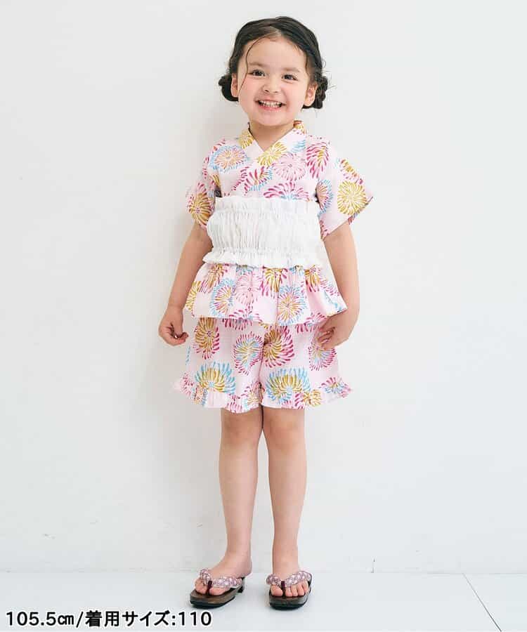Disney Japanese children's clothing, Jinbei Japanese kimono, 100-150cm, for girls, summer, other brand children's clothing, TOPS PANTS, Japanese Summer Festival Special