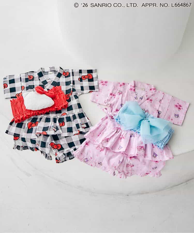 Disney Japanese children's clothing, Jinbei Japanese kimono, 100-150cm, for girls, summer, other brand children's clothing, TOPS PANTS, Japanese Summer Festival Special