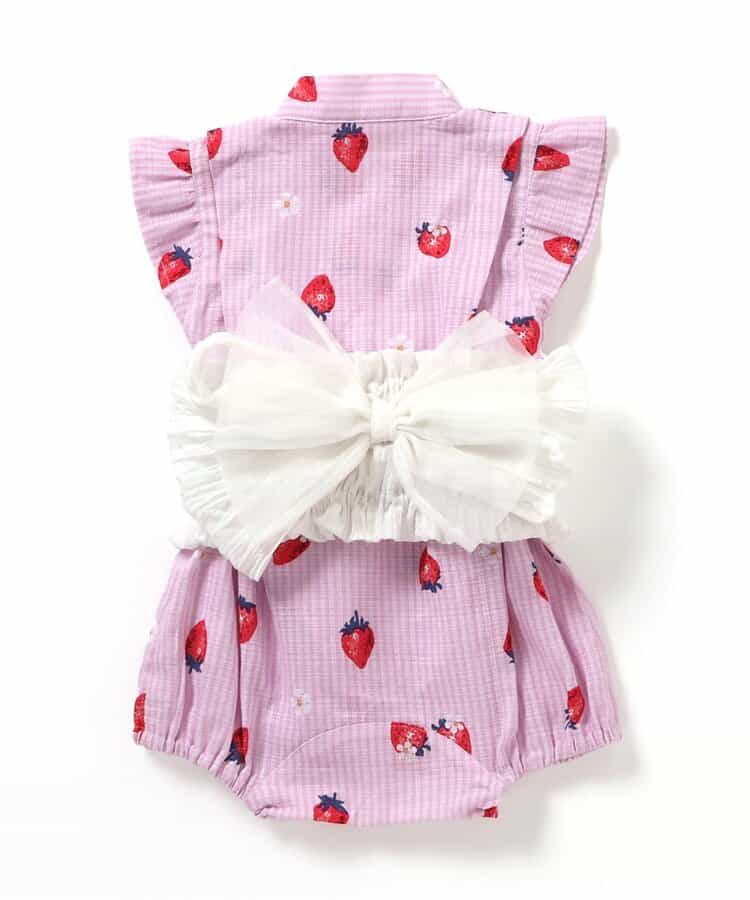 日本童裝 apres les cours 日本甚平 日本和服 70-80cm 女童款 初生嬰兒 夏季 Jumpsuit 日本夏祭慶典特輯
