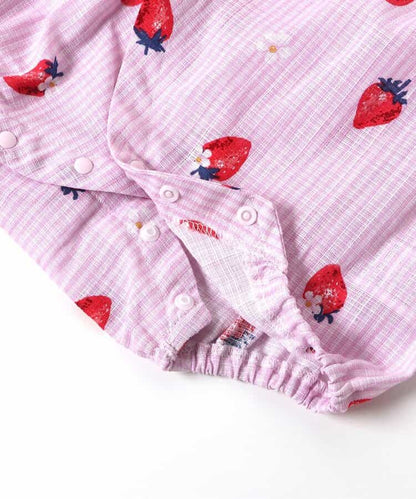 日本童裝 apres les cours 日本甚平 日本和服 70-80cm 女童款 初生嬰兒 夏季 Jumpsuit 日本夏祭慶典特輯