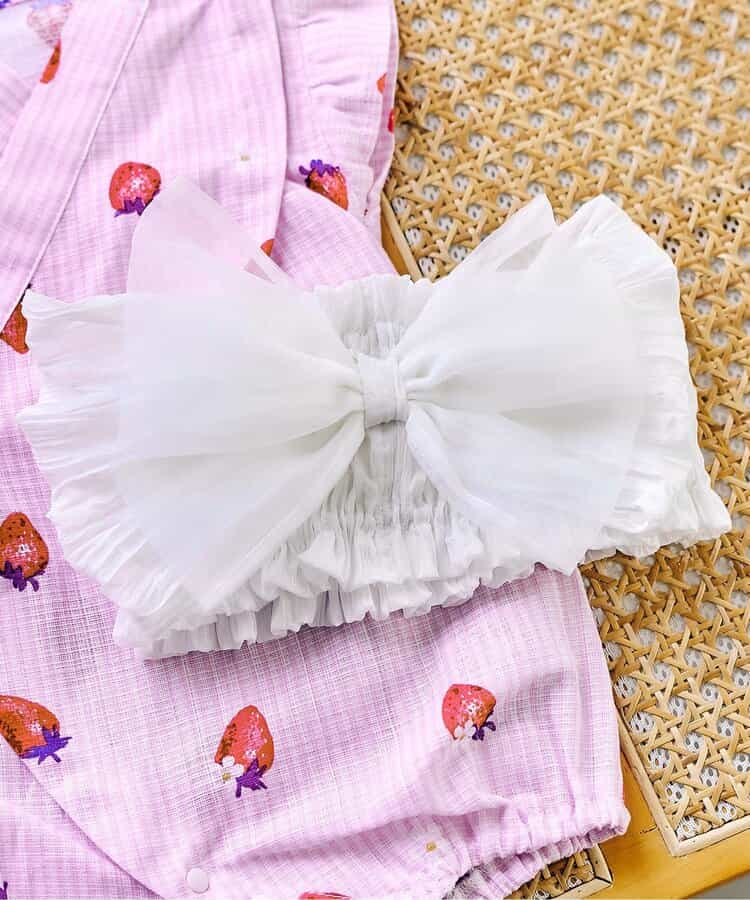 日本童裝 apres les cours 日本甚平 日本和服 70-80cm 女童款 初生嬰兒 夏季 Jumpsuit 日本夏祭慶典特輯