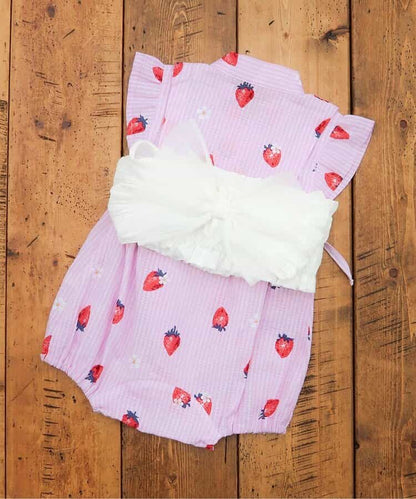 日本童裝 apres les cours 日本甚平 日本和服 70-80cm 女童款 初生嬰兒 夏季 Jumpsuit 日本夏祭慶典特輯