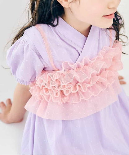 Disney Japanese children's clothing, Jinbei Japanese kimono, 100-150cm, for girls, summer, other brand children's clothing, TOPS PANTS, Japanese Summer Festival Special