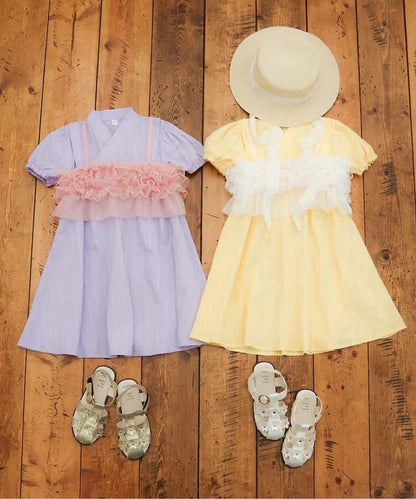 Disney Japanese children's clothing, Jinbei Japanese kimono, 100-150cm, for girls, summer, other brand children's clothing, TOPS PANTS, Japanese Summer Festival Special