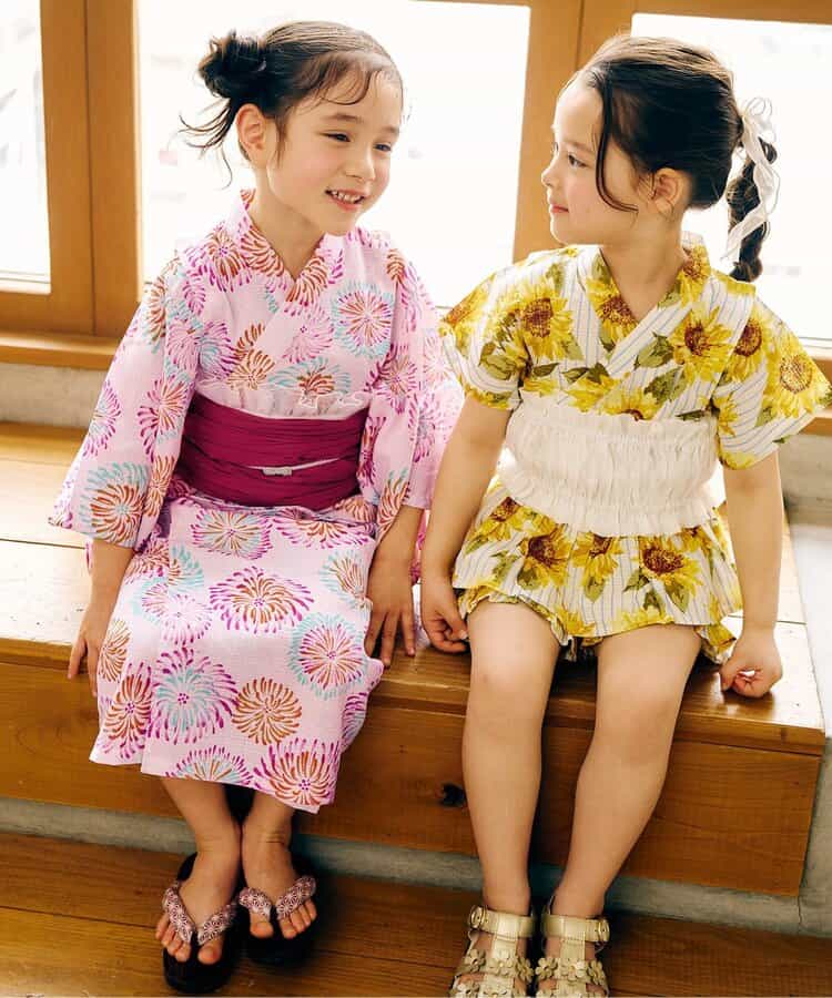 Disney Japanese children's clothing, Jinbei Japanese kimono, 100-150cm, for girls, summer, other brand children's clothing, TOPS PANTS, Japanese Summer Festival Special