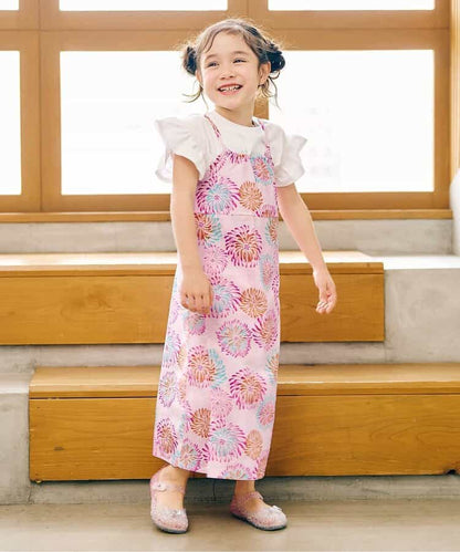 Disney Japanese children's clothing, Jinbei Japanese kimono, 100-150cm, for girls, summer, other brand children's clothing, TOPS PANTS, Japanese Summer Festival Special