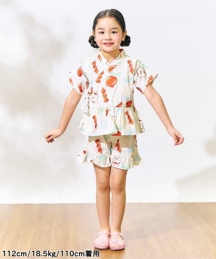 Disney Japanese children's clothing, Jinbei Japanese kimono, 100-150cm, for girls, summer, other brand children's clothing, TOPS PANTS, Japanese Summer Festival Special
