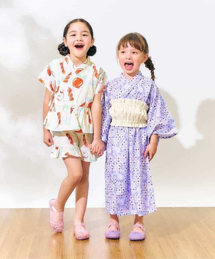 Disney Japanese children's clothing, Jinbei Japanese kimono, 100-150cm, for girls, summer, other brand children's clothing, TOPS PANTS, Japanese Summer Festival Special