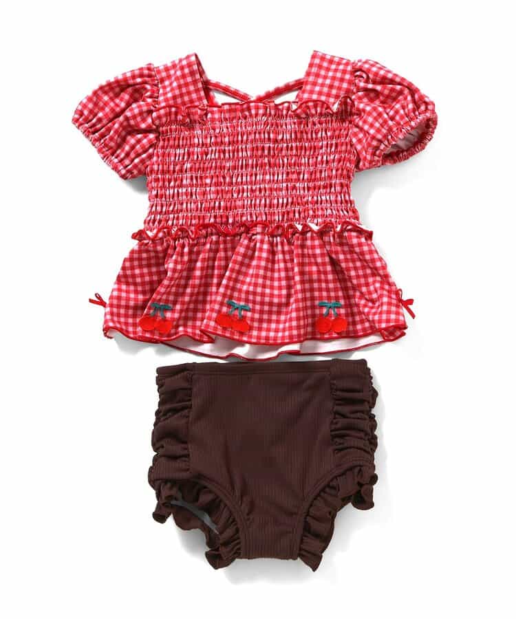 日本童裝 Ampersand 泳衣兩件套裝 80-140cm 女童款 夏季 夏日玩水泳衣特輯