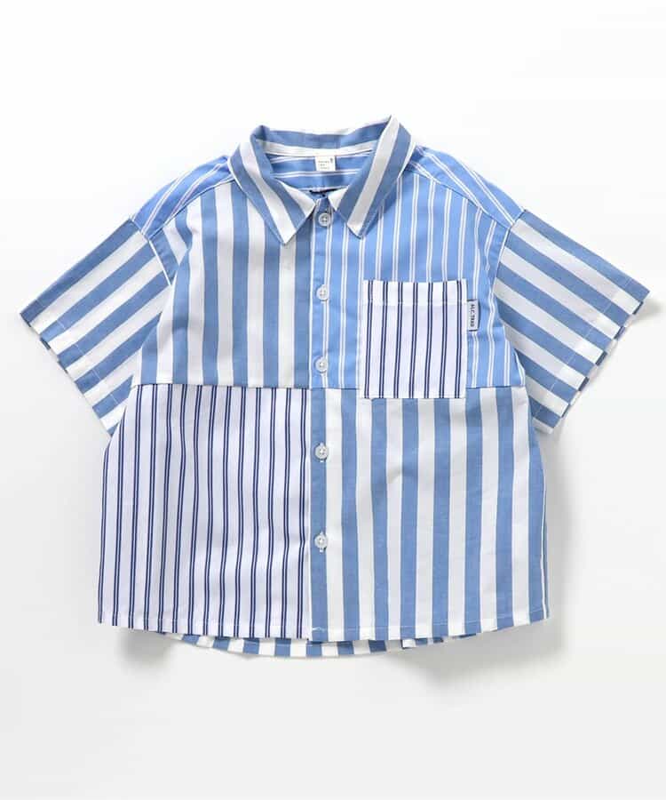 日本童裝 apres les cours 格仔條紋襯衫 80-130cm 男童款 夏季 TOPS