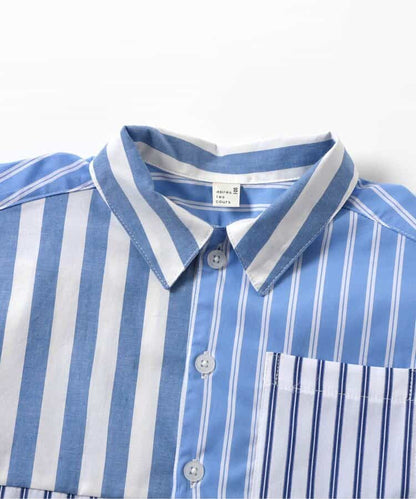 日本童裝 apres les cours 格仔條紋襯衫 80-130cm 男童款 夏季 TOPS