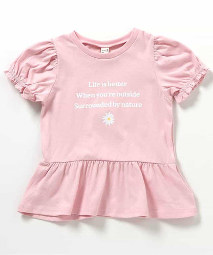日本童裝 apres les cours 荷葉邊泡泡袖上衣 80-140cm 女童款 夏季 TOPS