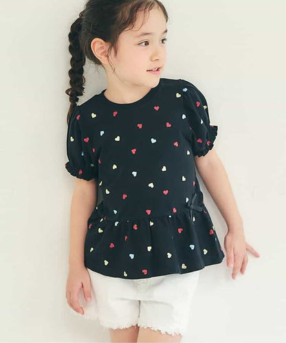 日本童裝 apres les cours 荷葉邊泡泡袖上衣 80-140cm 女童款 夏季 TOPS
