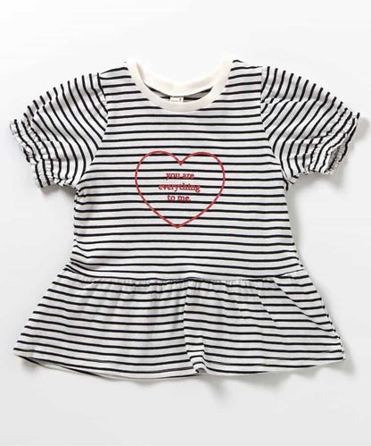 日本童裝 apres les cours 荷葉邊泡泡袖上衣 80-140cm 女童款 夏季 TOPS