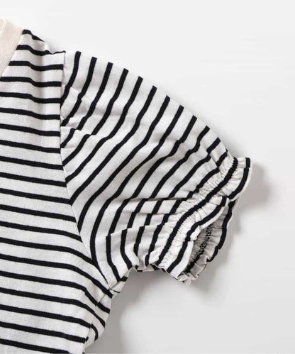 日本童裝 apres les cours 荷葉邊泡泡袖上衣 80-140cm 女童款 夏季 TOPS