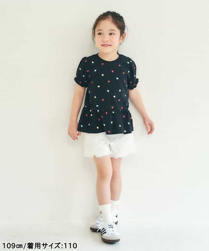 日本童裝 apres les cours 荷葉邊泡泡袖上衣 80-140cm 女童款 夏季 TOPS