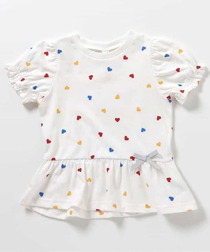 日本童裝 apres les cours 荷葉邊泡泡袖上衣 80-140cm 女童款 夏季 TOPS