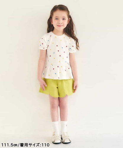 日本童裝 apres les cours 扇形心型口袋可愛短褲 80-140cm 女童款 夏季 PANTS