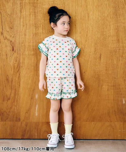 日本童裝 apres les cours 華夫格荷葉邊上衣 80-140cm 女童款 夏季 TOPS