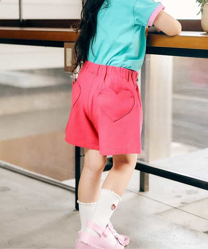 日本童裝 apres les cours 扇形心型口袋可愛短褲 80-140cm 女童款 夏季 PANTS