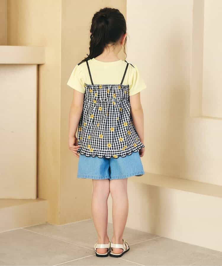 日本童裝 apres les cours 碎花拼接上衣 80-140cm 女童款 夏季 TOPS