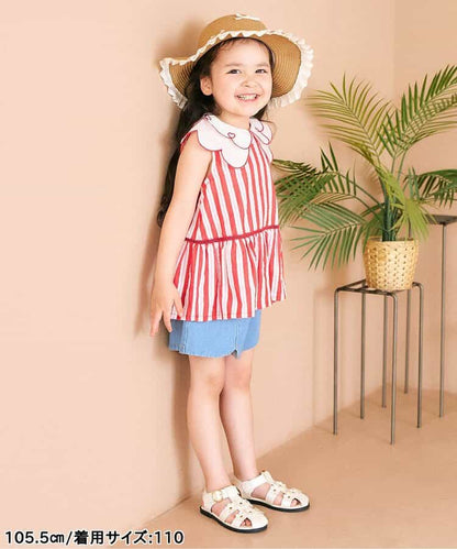 日本童裝 apres les cours 扇形心型口袋可愛短褲 80-140cm 女童款 夏季 PANTS