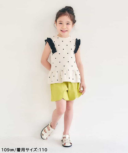 日本童裝 apres les cours 扇形心型口袋可愛短褲 80-140cm 女童款 夏季 PANTS