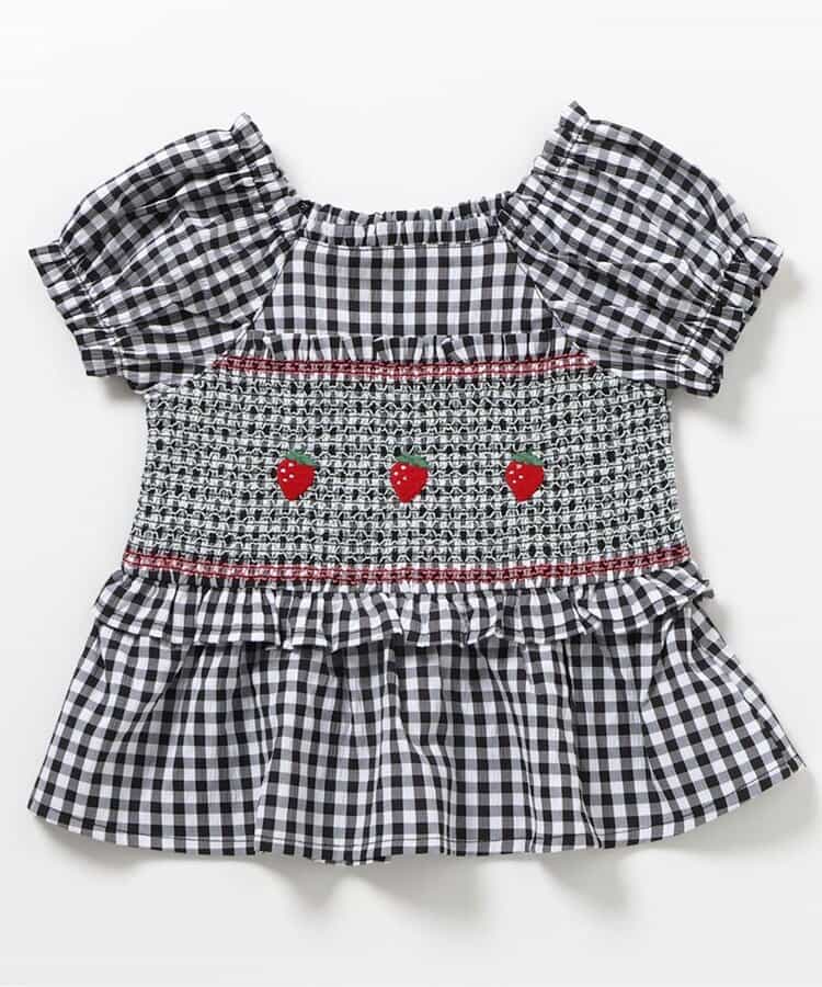 日本童裝 apres les cours 刺繡褶皺上衣 80-130cm 女童款 夏季 TOPS