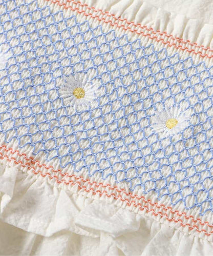 日本童裝 apres les cours 刺繡褶皺上衣 80-130cm 女童款 夏季 TOPS