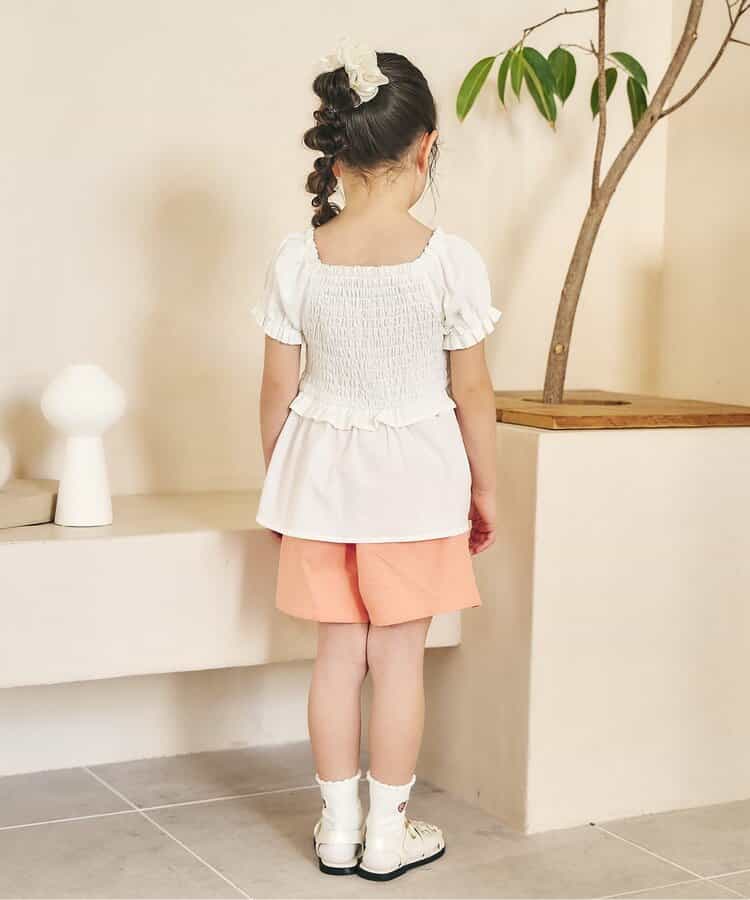 日本童裝 apres les cours 刺繡褶皺上衣 80-130cm 女童款 夏季 TOPS