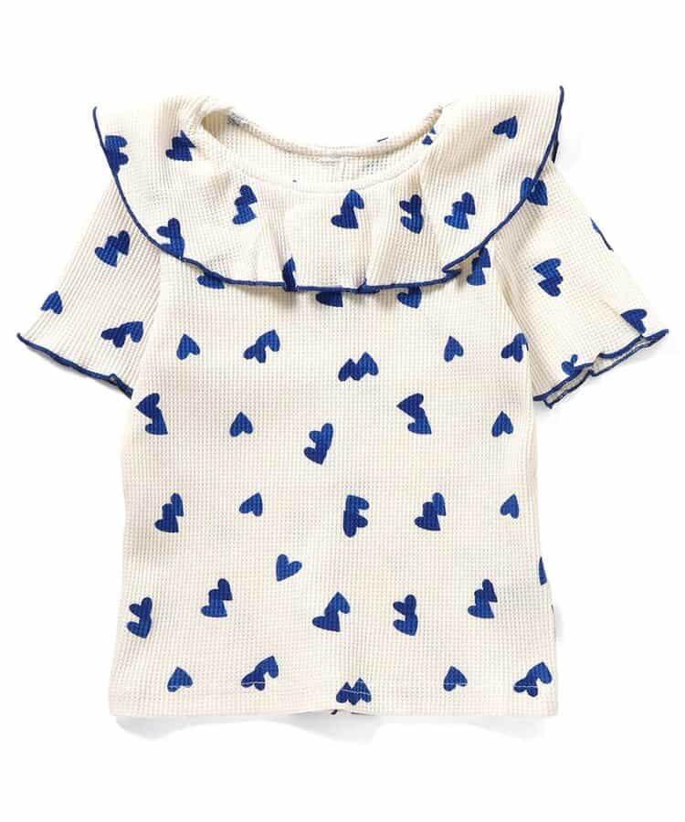 日本童裝 apres les cours 華夫格荷葉領上衣 80-140cm 女童款 夏季 TOPS