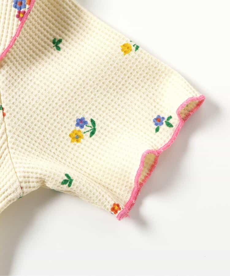 日本童裝 apres les cours 華夫格荷葉領上衣 80-140cm 女童款 夏季 TOPS