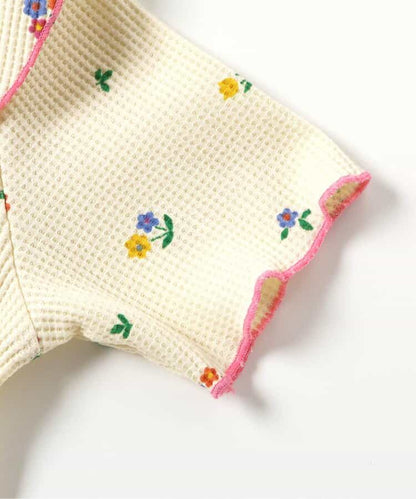 日本童裝 apres les cours 華夫格荷葉領上衣 80-140cm 女童款 夏季 TOPS