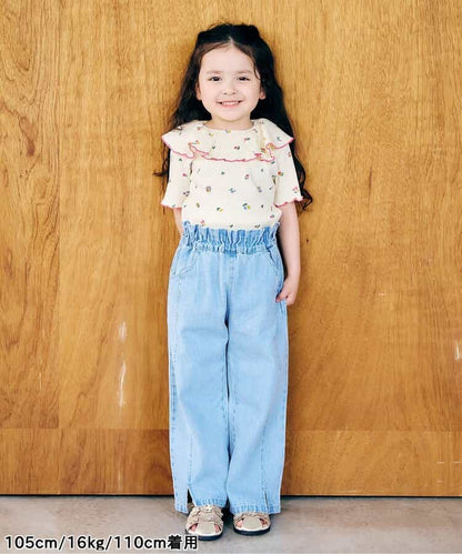 日本童裝 apres les cours 華夫格荷葉領上衣 80-140cm 女童款 夏季 TOPS