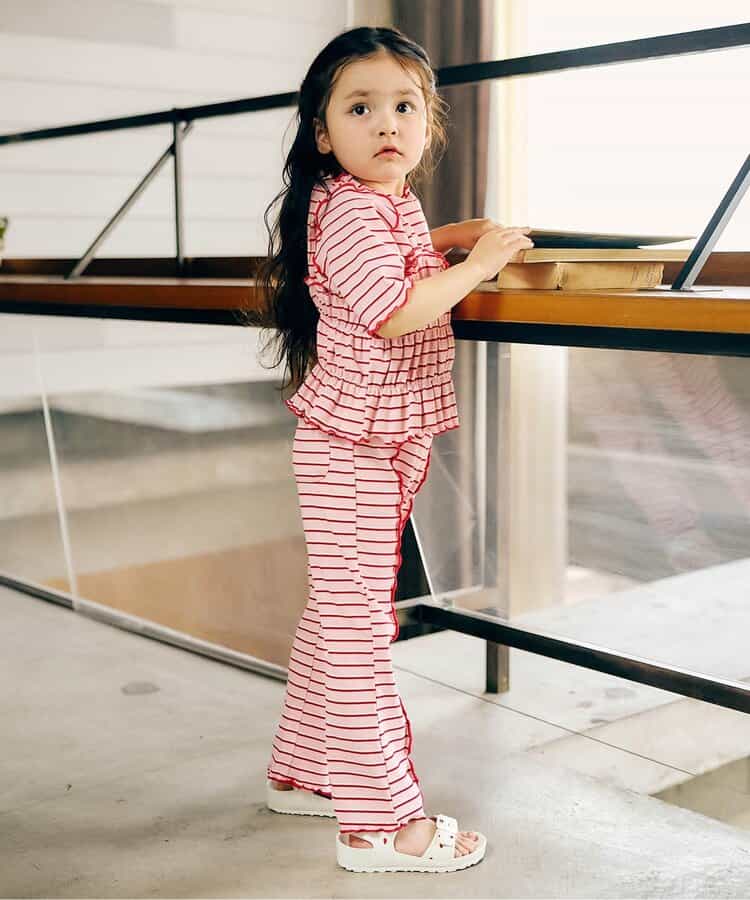 日本童裝 apres les cours 條紋長褲 80-130cm 女童款 夏季 PANTS