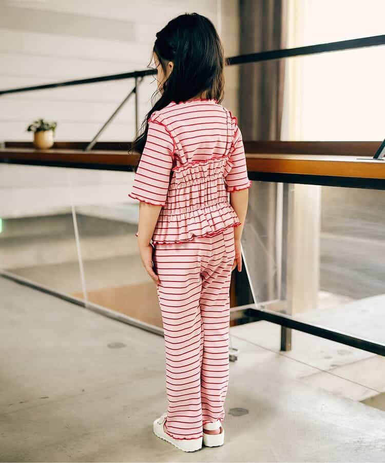 日本童裝 apres les cours 條紋長褲 80-130cm 女童款 夏季 PANTS
