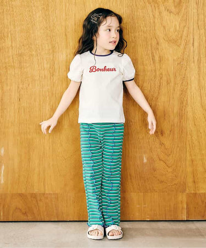日本童裝 apres les cours 條紋長褲 80-130cm 女童款 夏季 PANTS