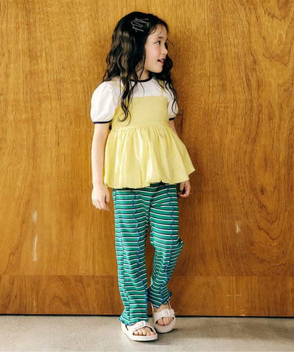 日本童裝 apres les cours 條紋長褲 80-130cm 女童款 夏季 PANTS