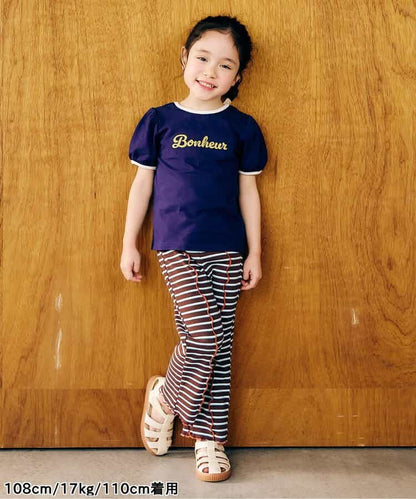 日本童裝 apres les cours 條紋長褲 80-130cm 女童款 夏季 PANTS