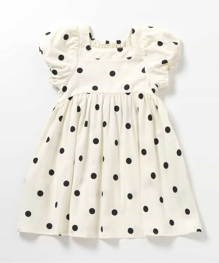日本童裝 apres les cours 泡泡袖緞帶連身裙 80-140cm 女童款 夏季 DRESSES