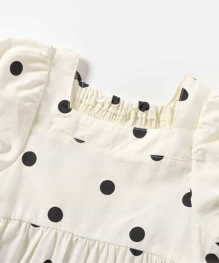 日本童裝 apres les cours 泡泡袖緞帶連身裙 80-140cm 女童款 夏季 DRESSES