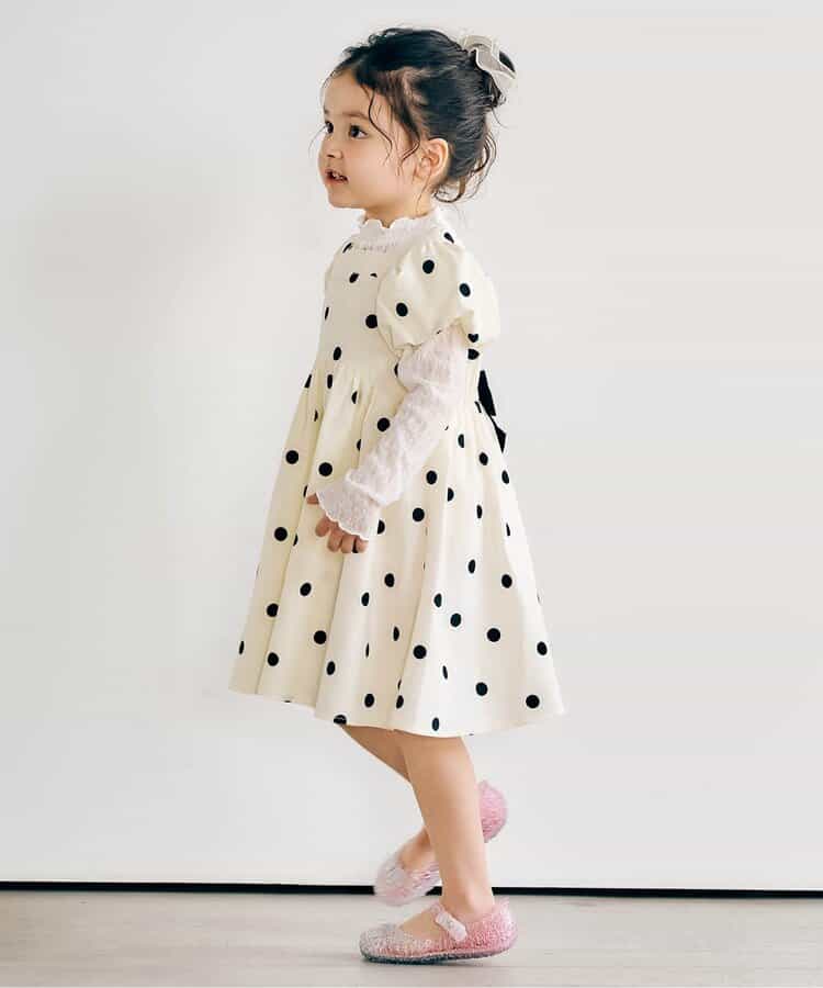 日本童裝 apres les cours 泡泡袖緞帶連身裙 80-140cm 女童款 夏季 DRESSES