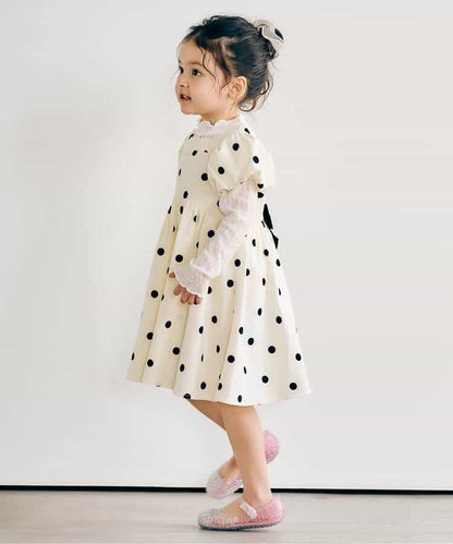 日本童裝 apres les cours 泡泡袖緞帶連身裙 80-140cm 女童款 夏季 DRESSES
