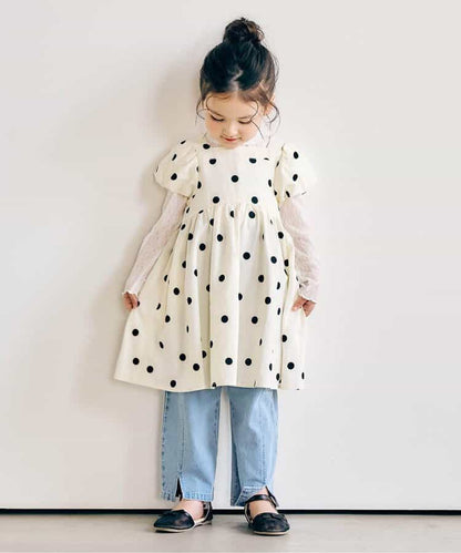 日本童裝 apres les cours 泡泡袖緞帶連身裙 80-140cm 女童款 夏季 DRESSES