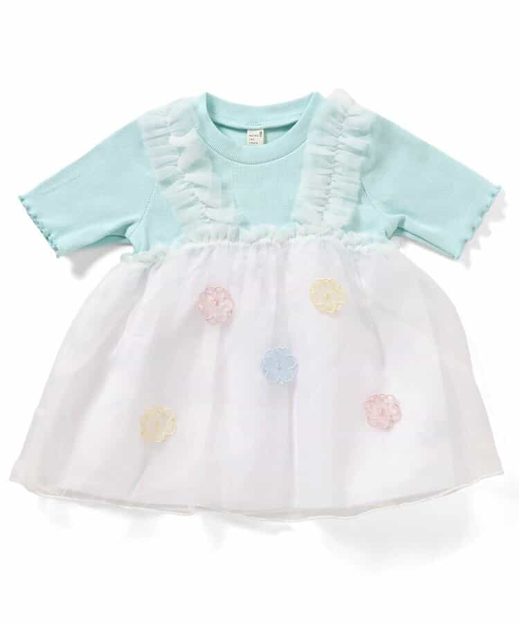 日本童裝 apres les cours 花朵和心形薄紗上衣 80-140cm 女童款 夏季 TOPS