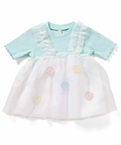 日本童裝 apres les cours 花朵和心形薄紗上衣 80-140cm 女童款 夏季 TOPS