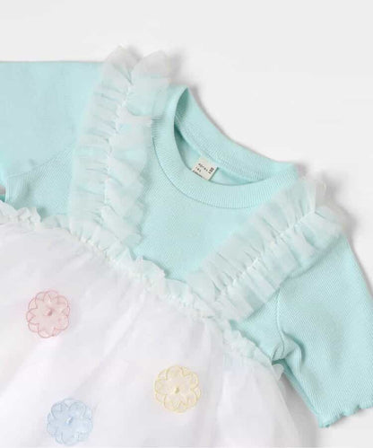 日本童裝 apres les cours 花朵和心形薄紗上衣 80-140cm 女童款 夏季 TOPS