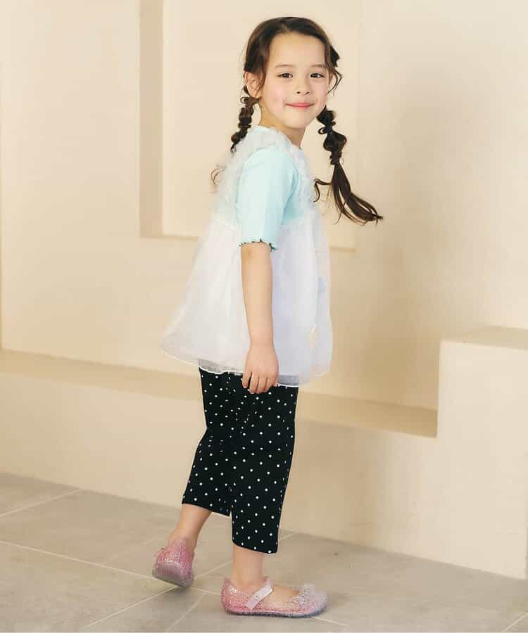 日本童裝 apres les cours 花朵和心形薄紗上衣 80-140cm 女童款 夏季 TOPS