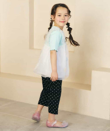 日本童裝 apres les cours 花朵和心形薄紗上衣 80-140cm 女童款 夏季 TOPS