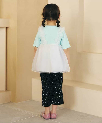 日本童裝 apres les cours 花朵和心形薄紗上衣 80-140cm 女童款 夏季 TOPS